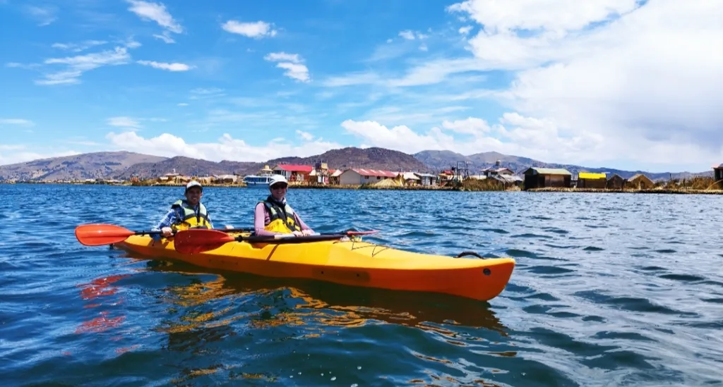 Kayaking at Uros floating Islands